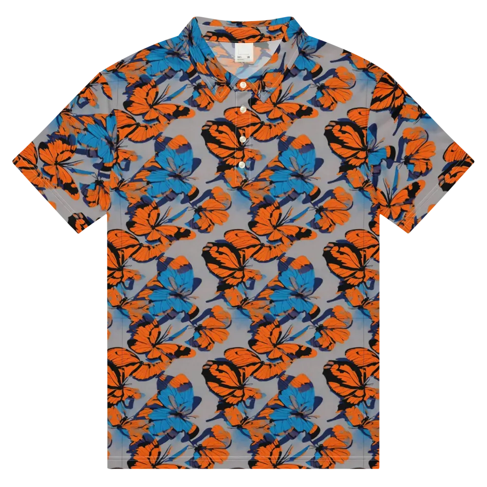 Flutter Wave on Men's Slim Fit Polo Shirt — Front