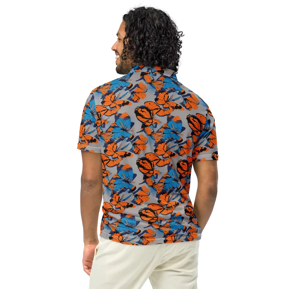 Flutter Wave on Men's Slim Fit Polo Shirt — Back