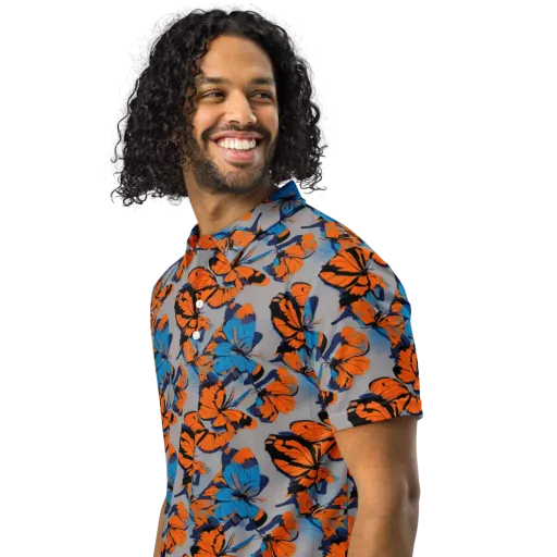 Flutter Wave on a Men's Slim Fit Polo Shirt