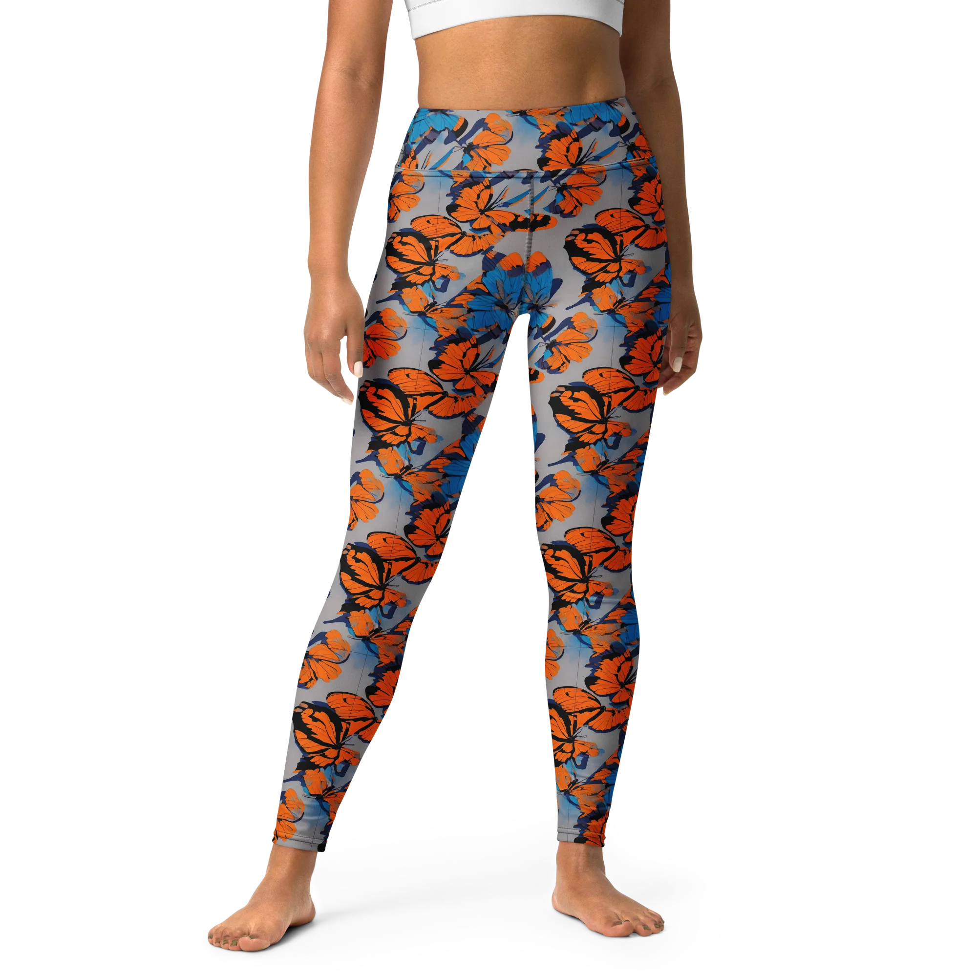Flutter Wave on Yoga Leggings — Front