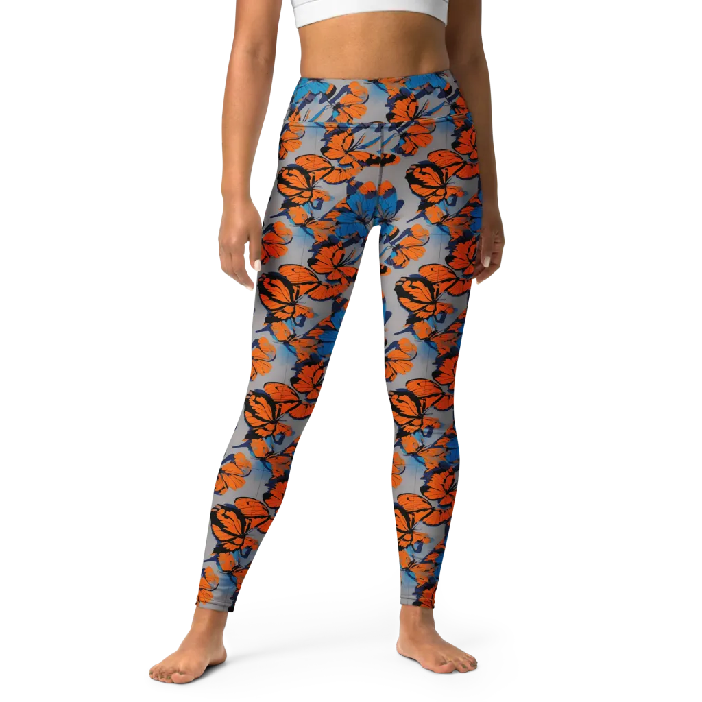 Flutter Wave on Yoga Leggings — Front