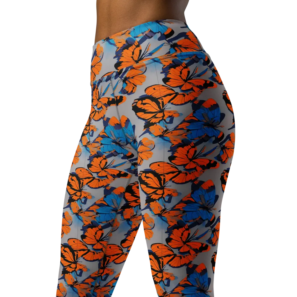 Flutter Wave on Yoga Leggings — Left Front