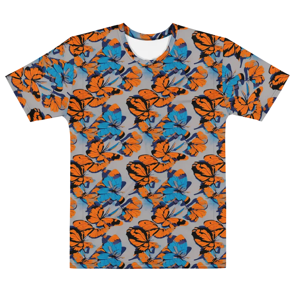 Flutter Wave on Men's Cotton Crew Neck T-Shirt — Front