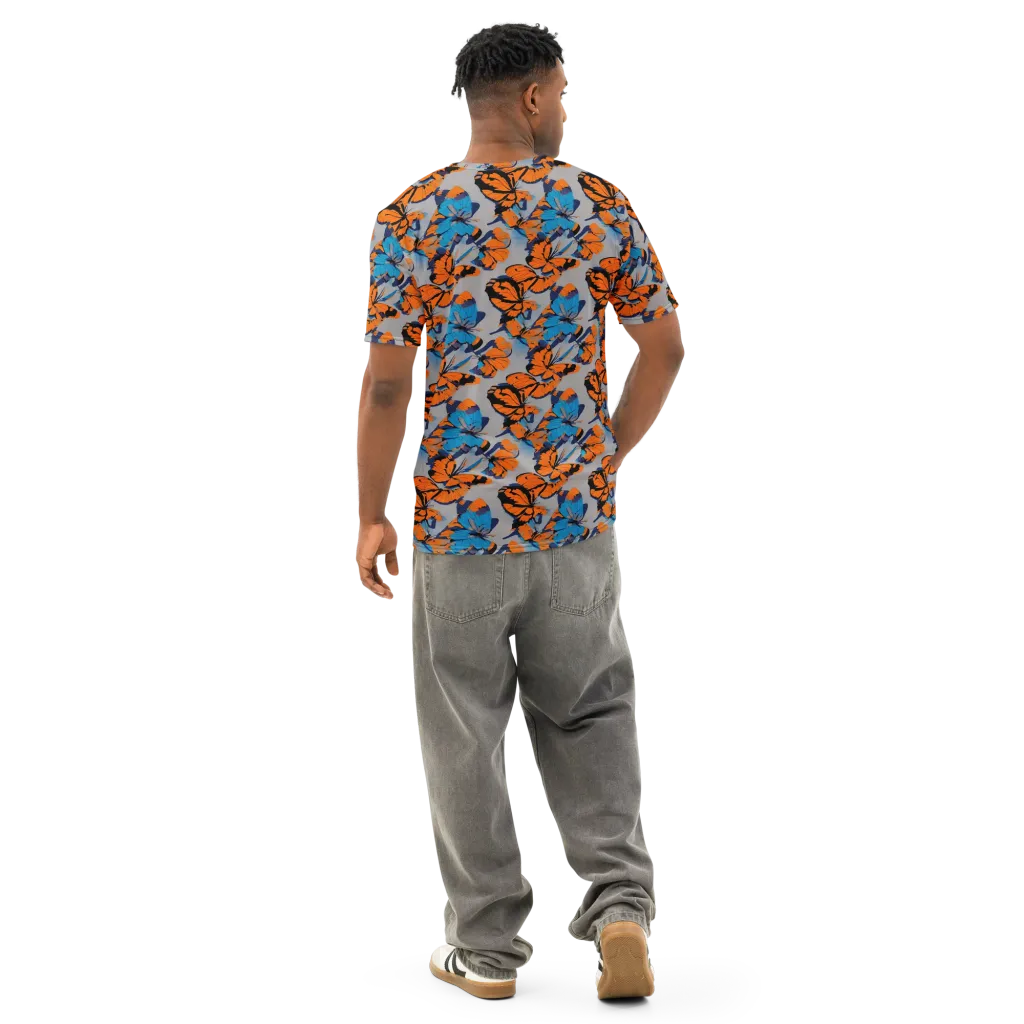 Flutter Wave on Men's Cotton Crew Neck T-Shirt — Back