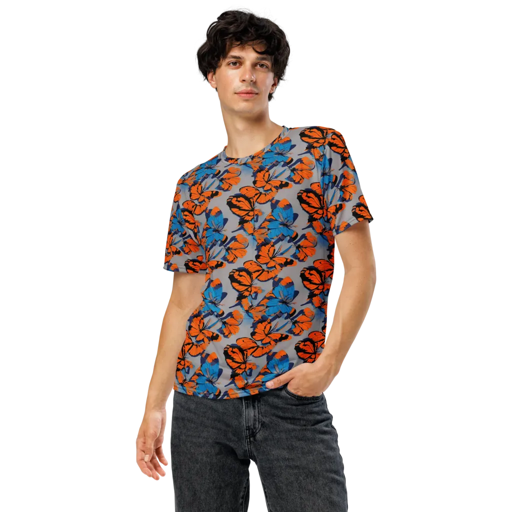 Flutter Wave on Men's Crew Neck T-Shirt — Front