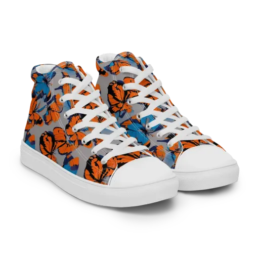 Flutter Wave on a Men's High Top Canvas Shoes