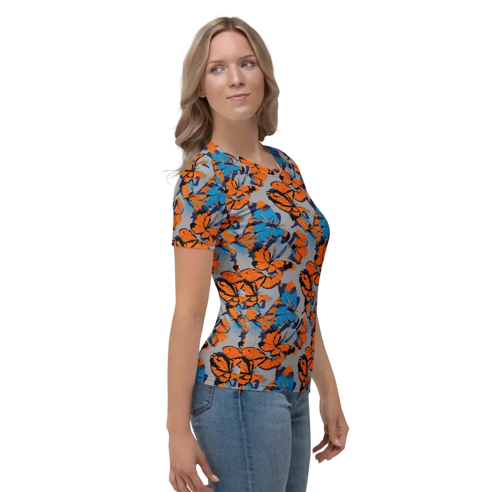 Flutter Wave on Women's Crew Neck T-Shirt — Right