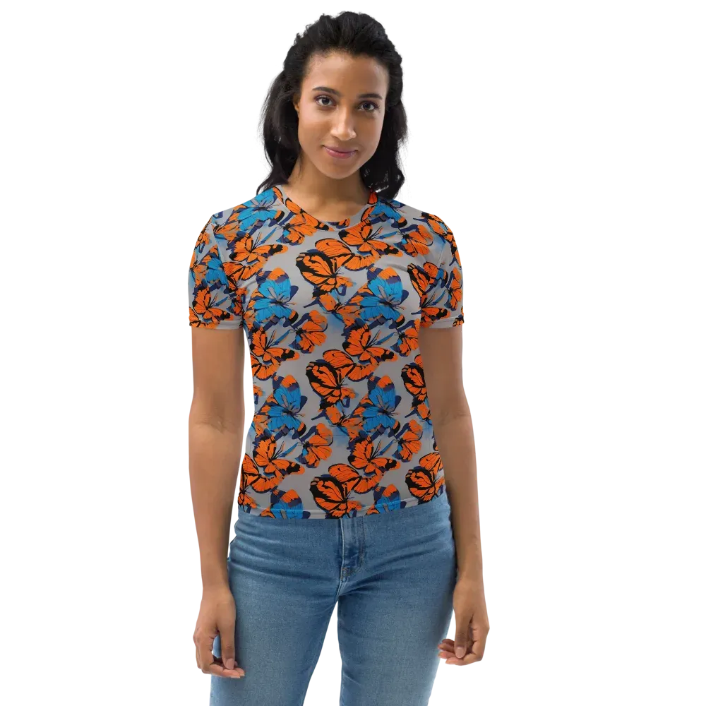 Flutter Wave on Women's Crew Neck T-Shirt — Front