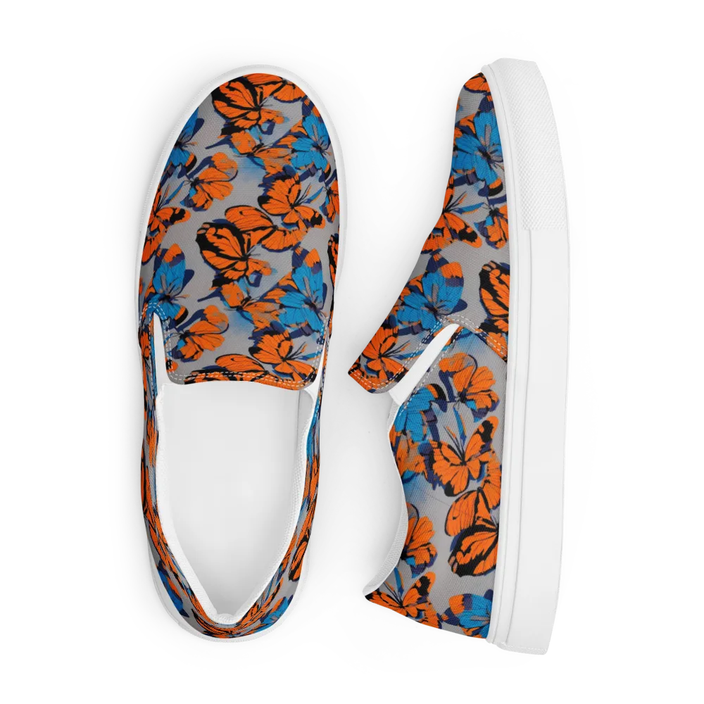 Flutter Wave on Men's Slip-On Canvas Shoes — Front
