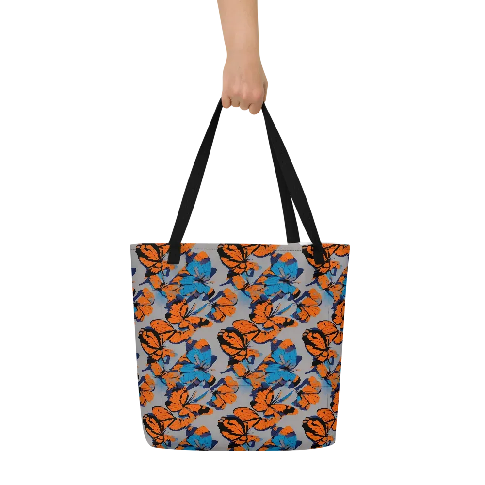 Flutter Wave on Large Tote Bag W/ Pocket — Front