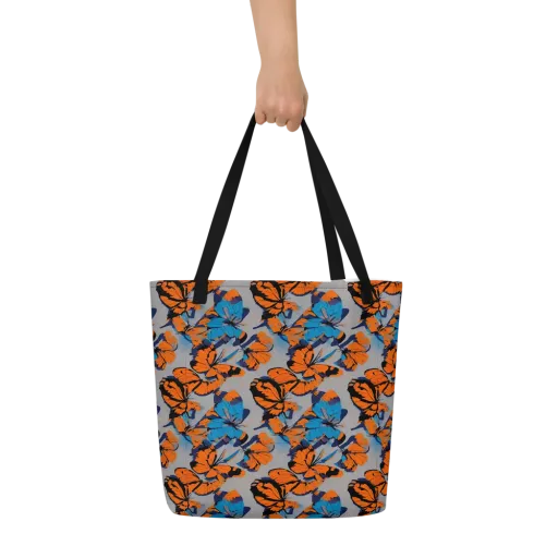 Flutter Wave on a Large Tote Bag W/ Pocket