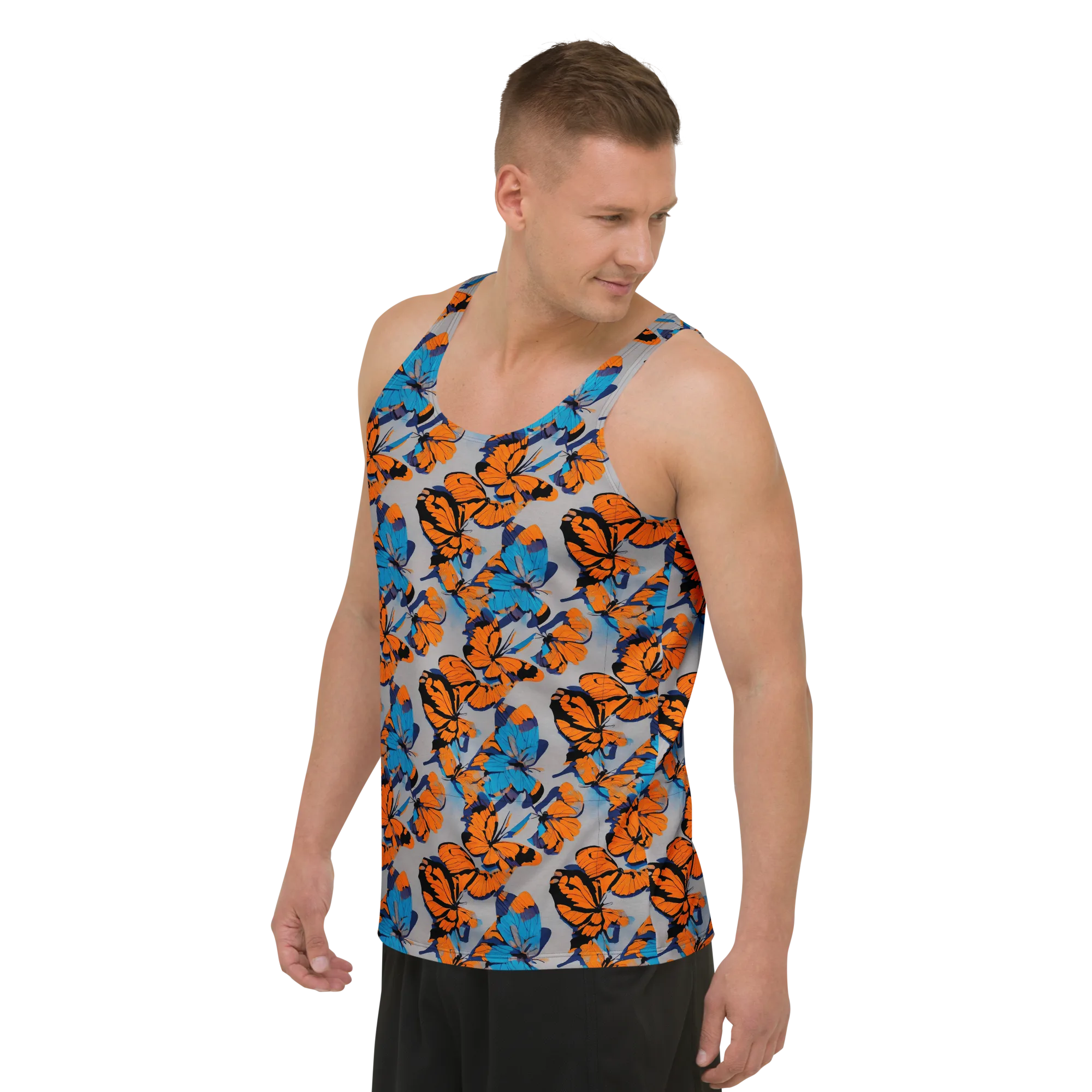 Flutter Wave on Men's Tank Top — Left Front