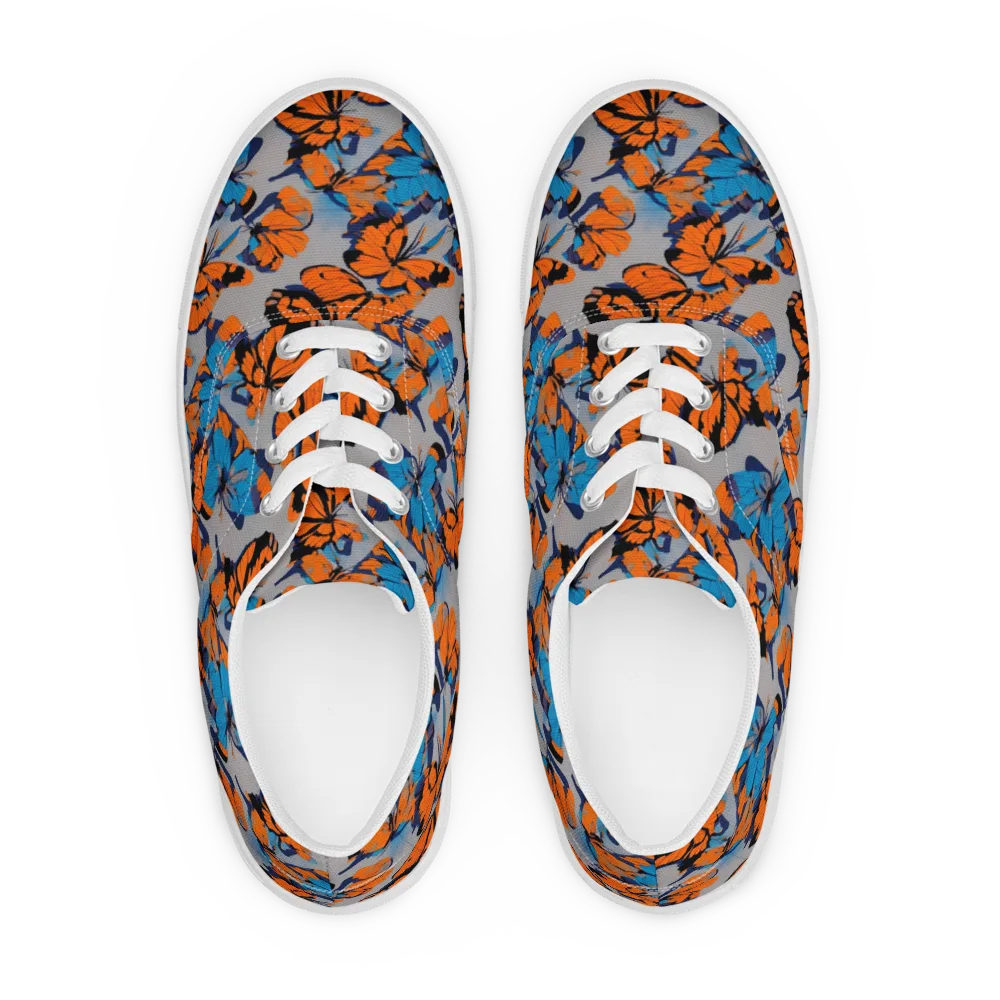 Flutter Wave on Men's Lace-Up Canvas Shoes — Front