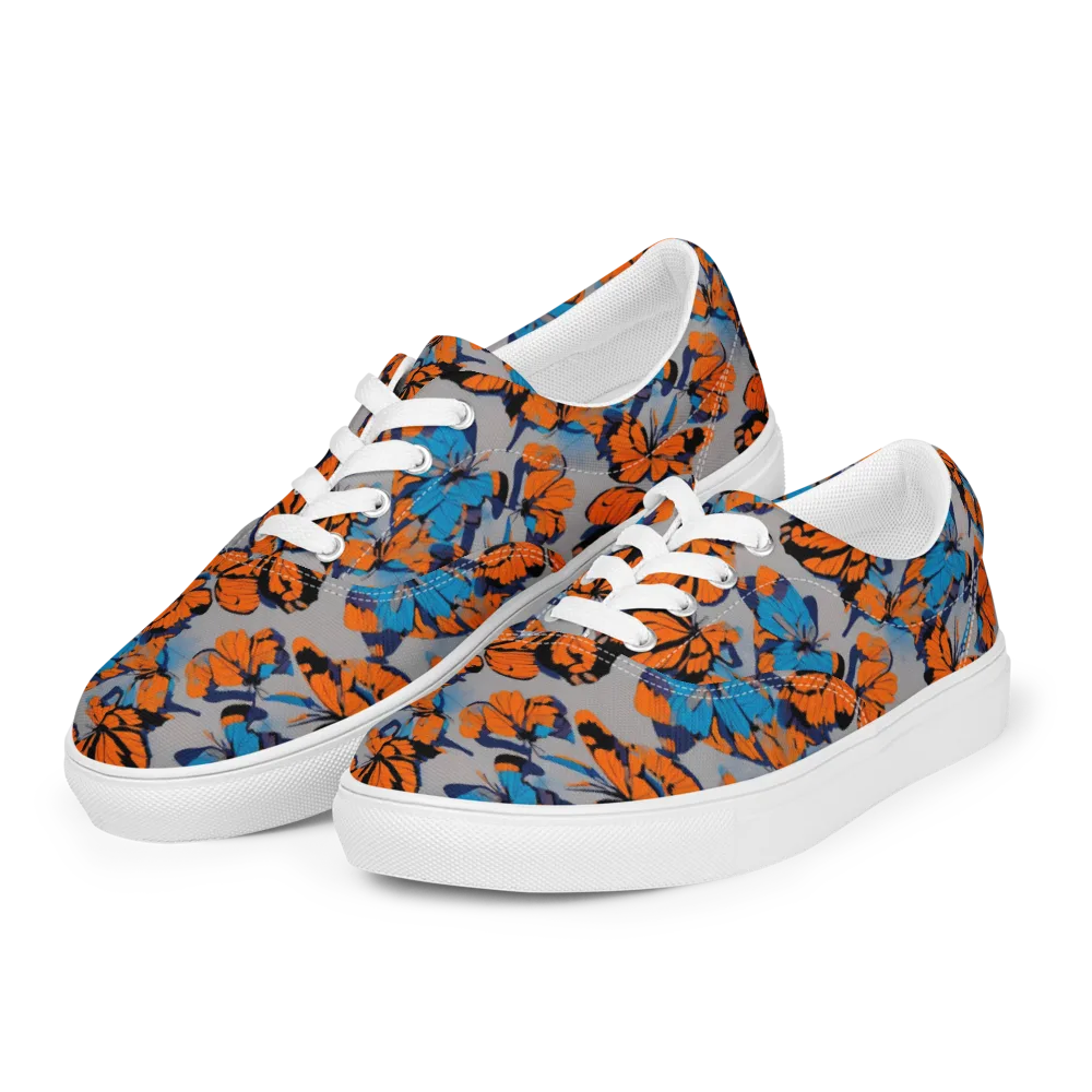 Flutter Wave on Men's Lace-Up Canvas Shoes — Left Front