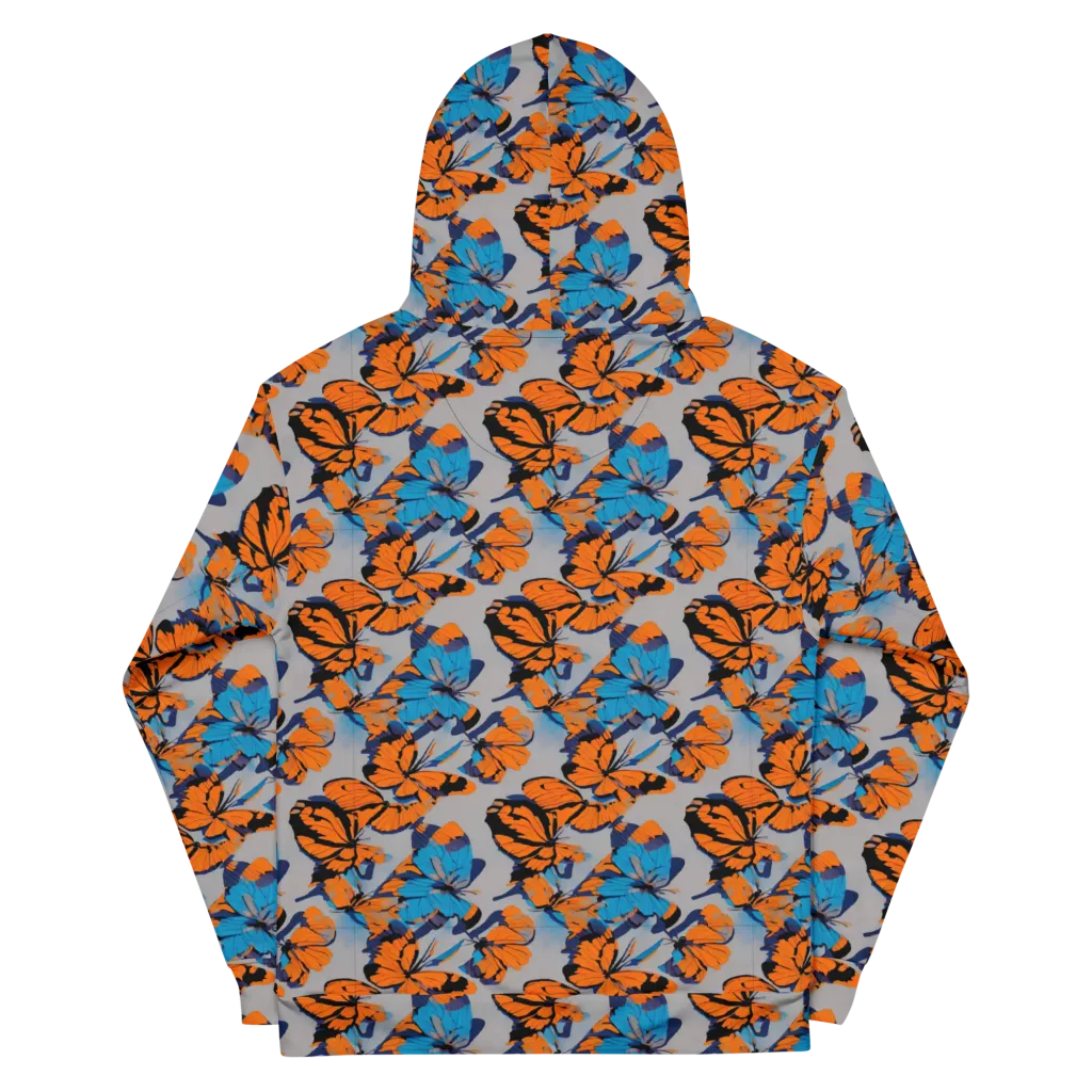 Flutter Wave on Cotton Hoodie — Back