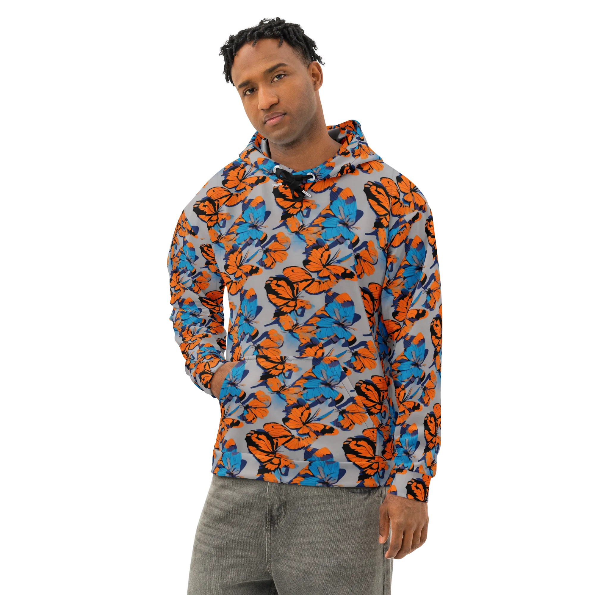 Flutter Wave on Cotton Hoodie — Left Front