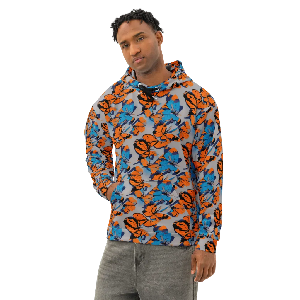 Flutter Wave on Cotton Hoodie — Left Front