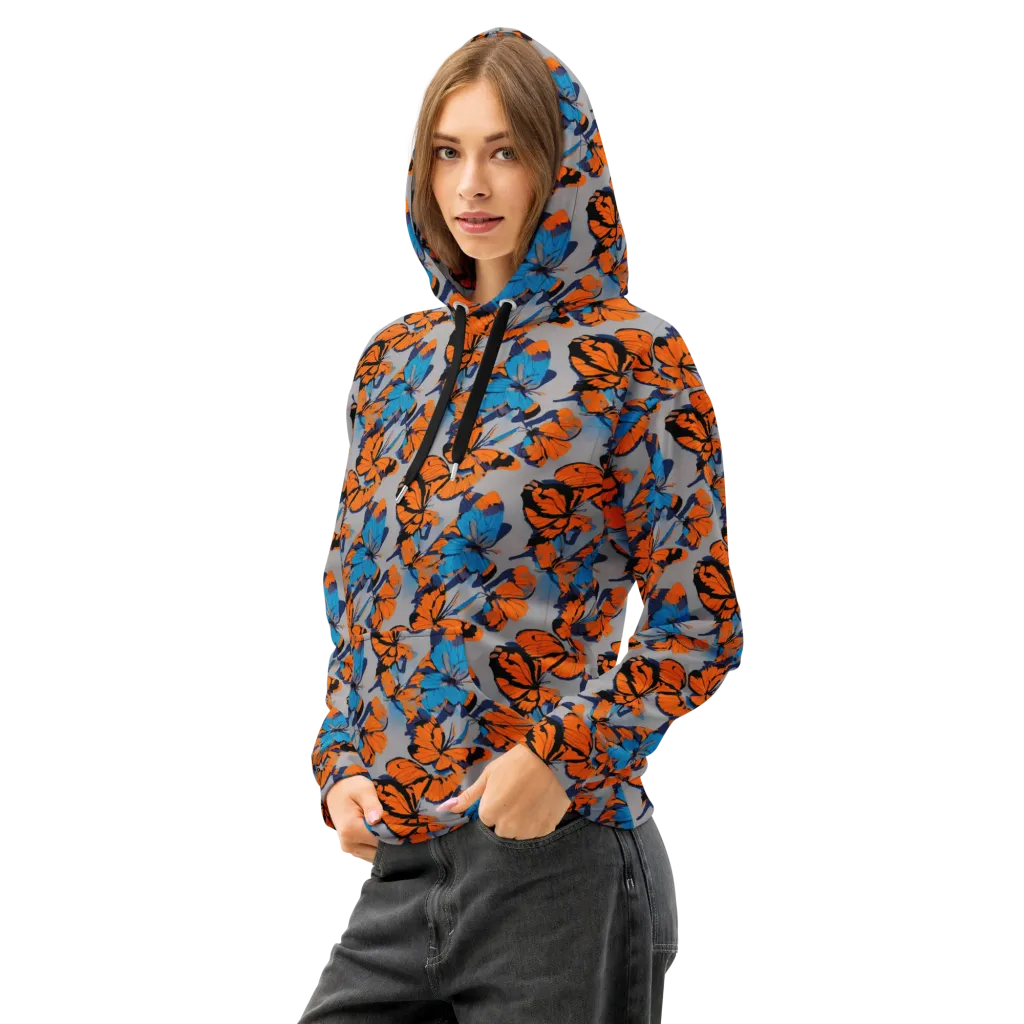 Flutter Wave on Cotton Hoodie — Left Front