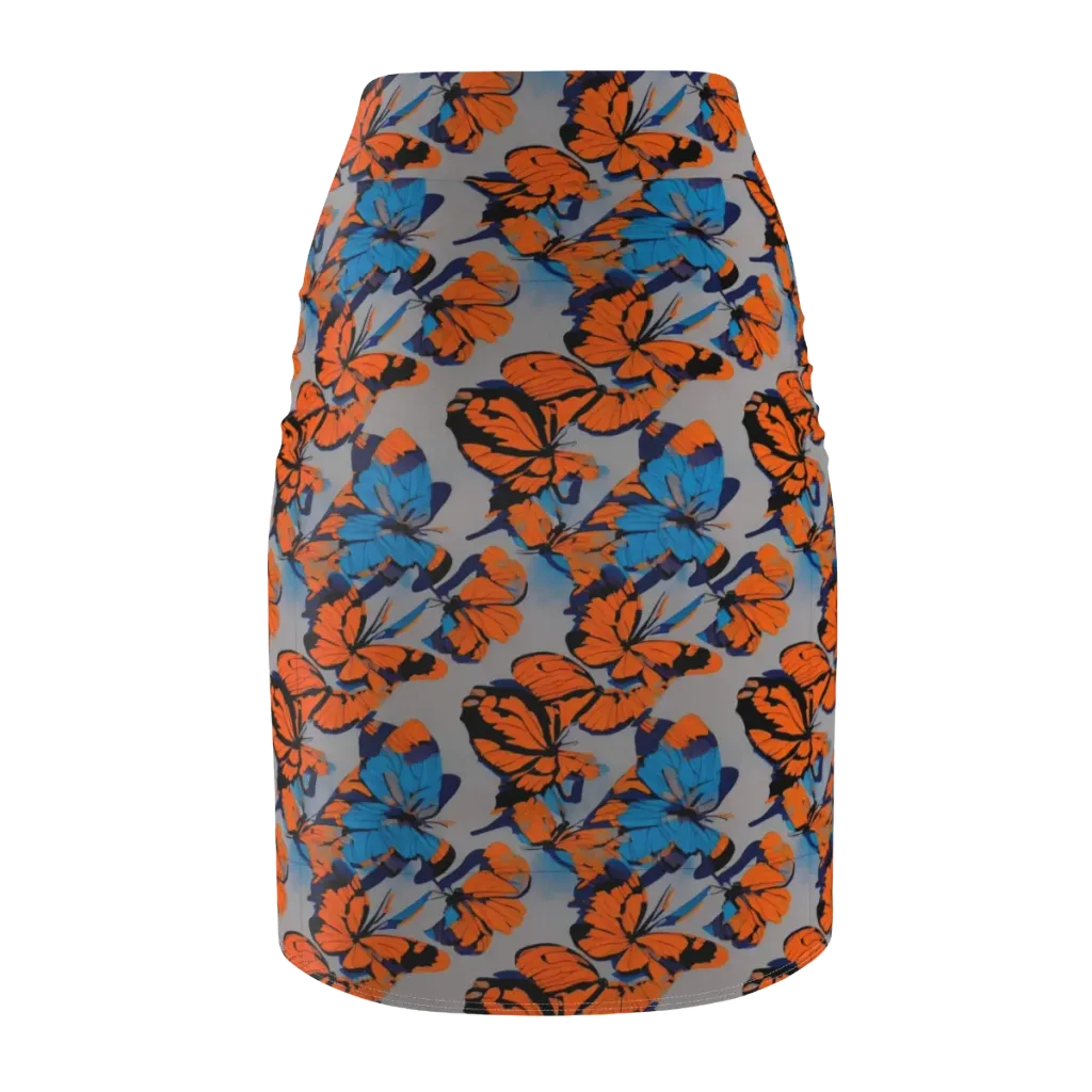 Flutter Wave on Pencil Skirt — Back