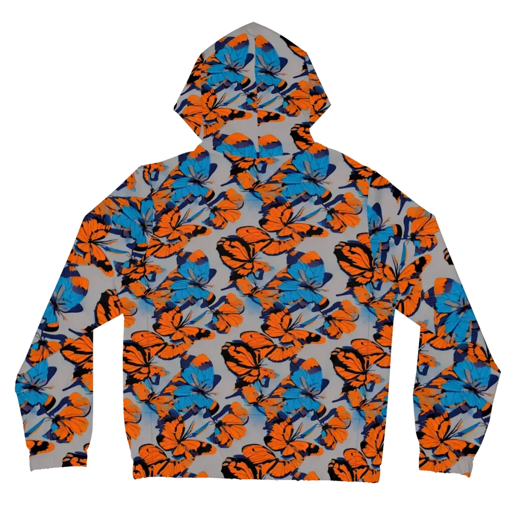 Flutter Wave on Women's Full-Zip Hoodie — Back