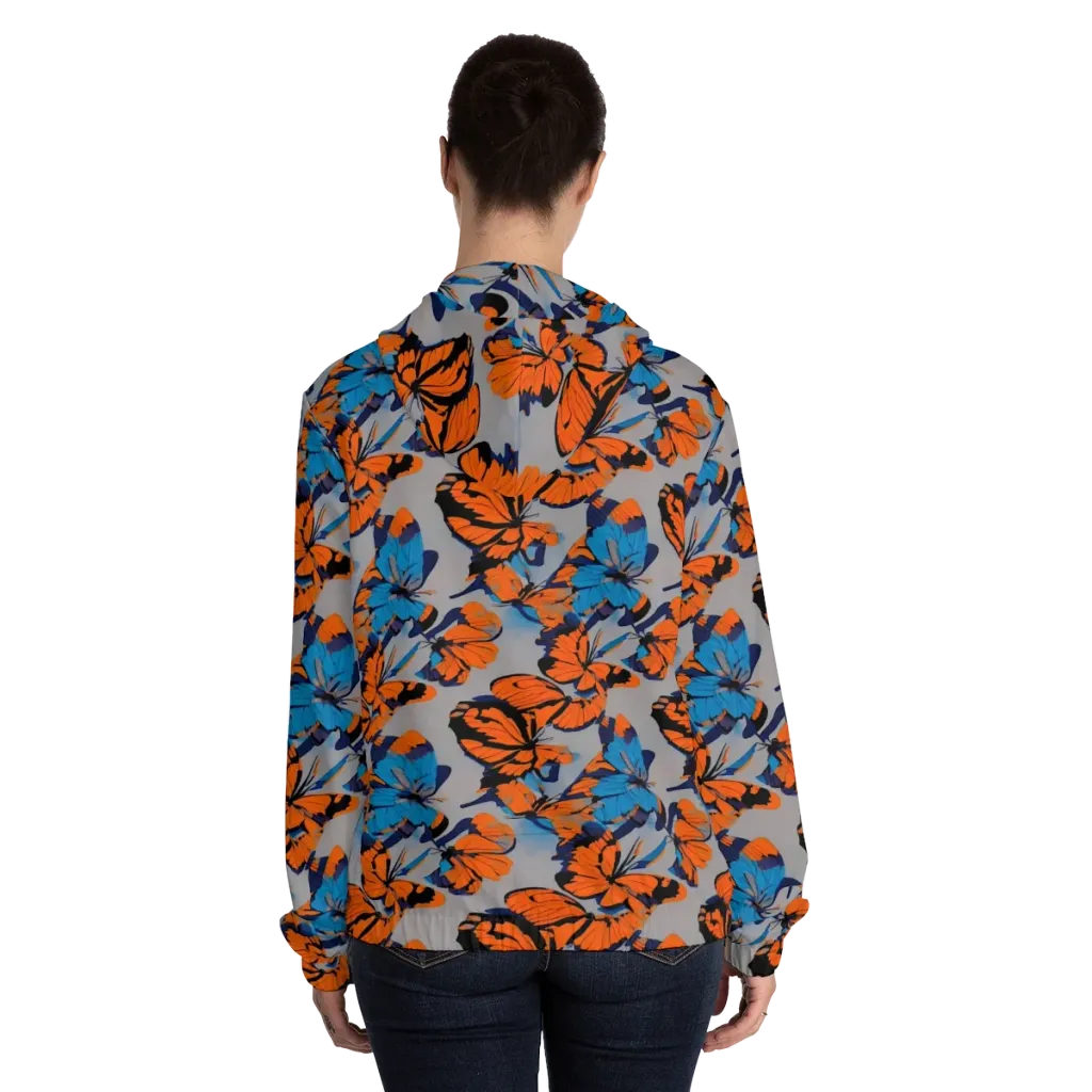 Flutter Wave on Women's Full-Zip Hoodie — Back On Person