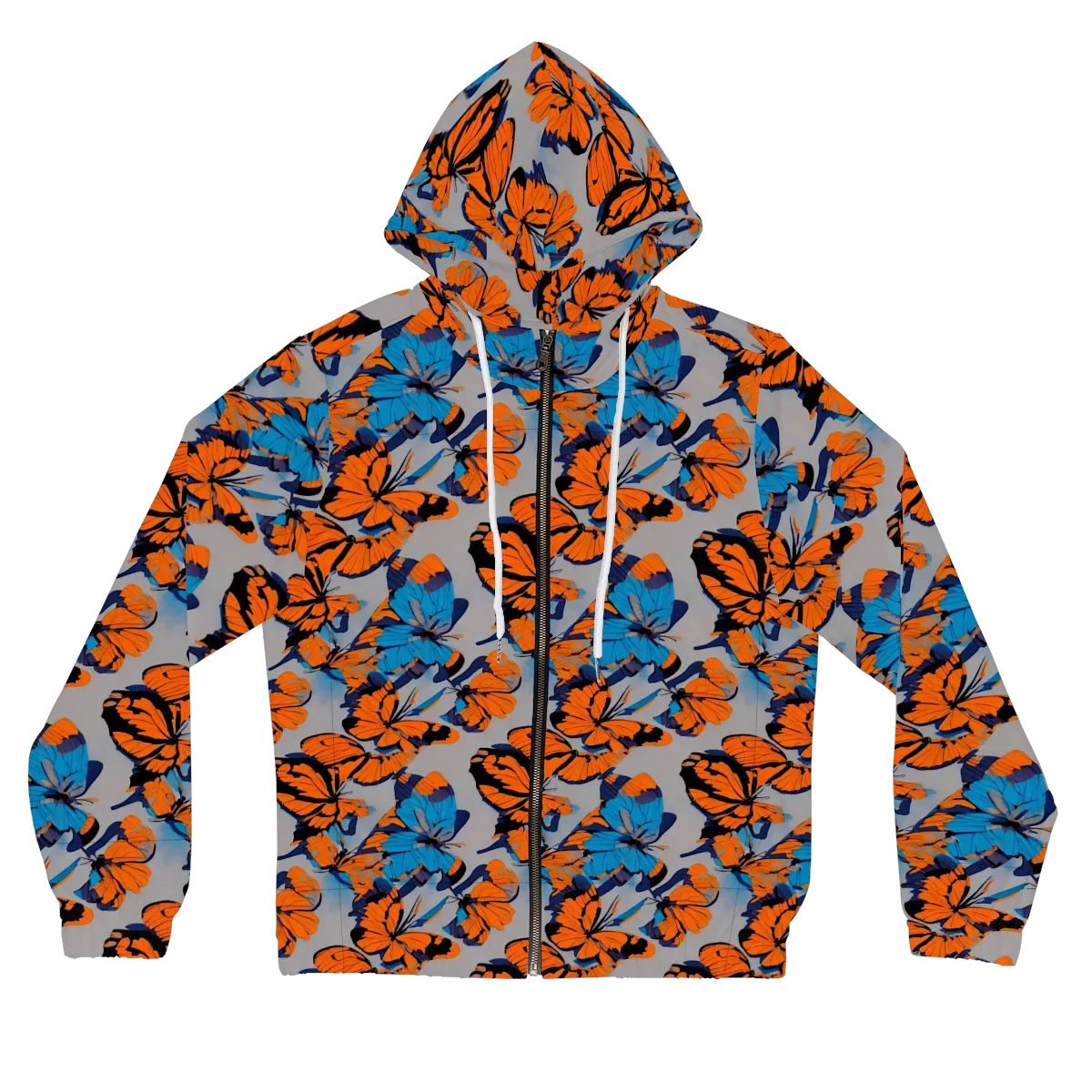 Flutter Wave on Women's Full-Zip Hoodie — Front