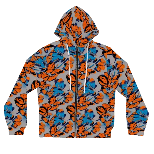 Flutter Wave on a Women's Full-Zip Hoodie