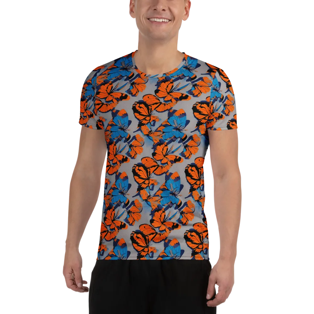 Flutter Wave on Men's Athletic T-Shirt — Front