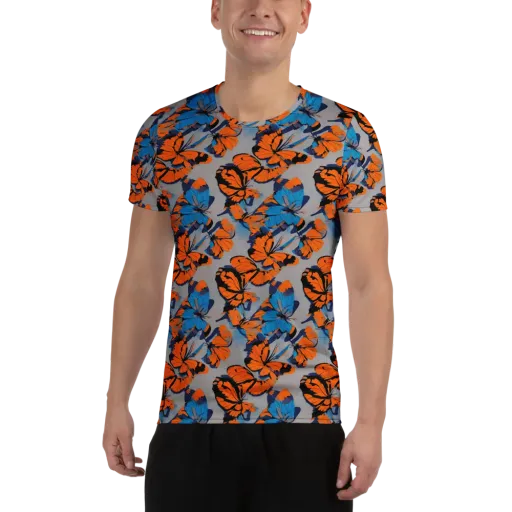 Flutter Wave on a Men's Athletic T-Shirt