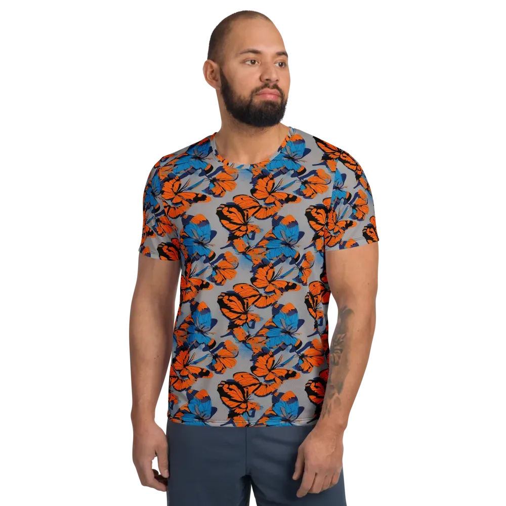 Flutter Wave on Men's Athletic T-Shirt — Front