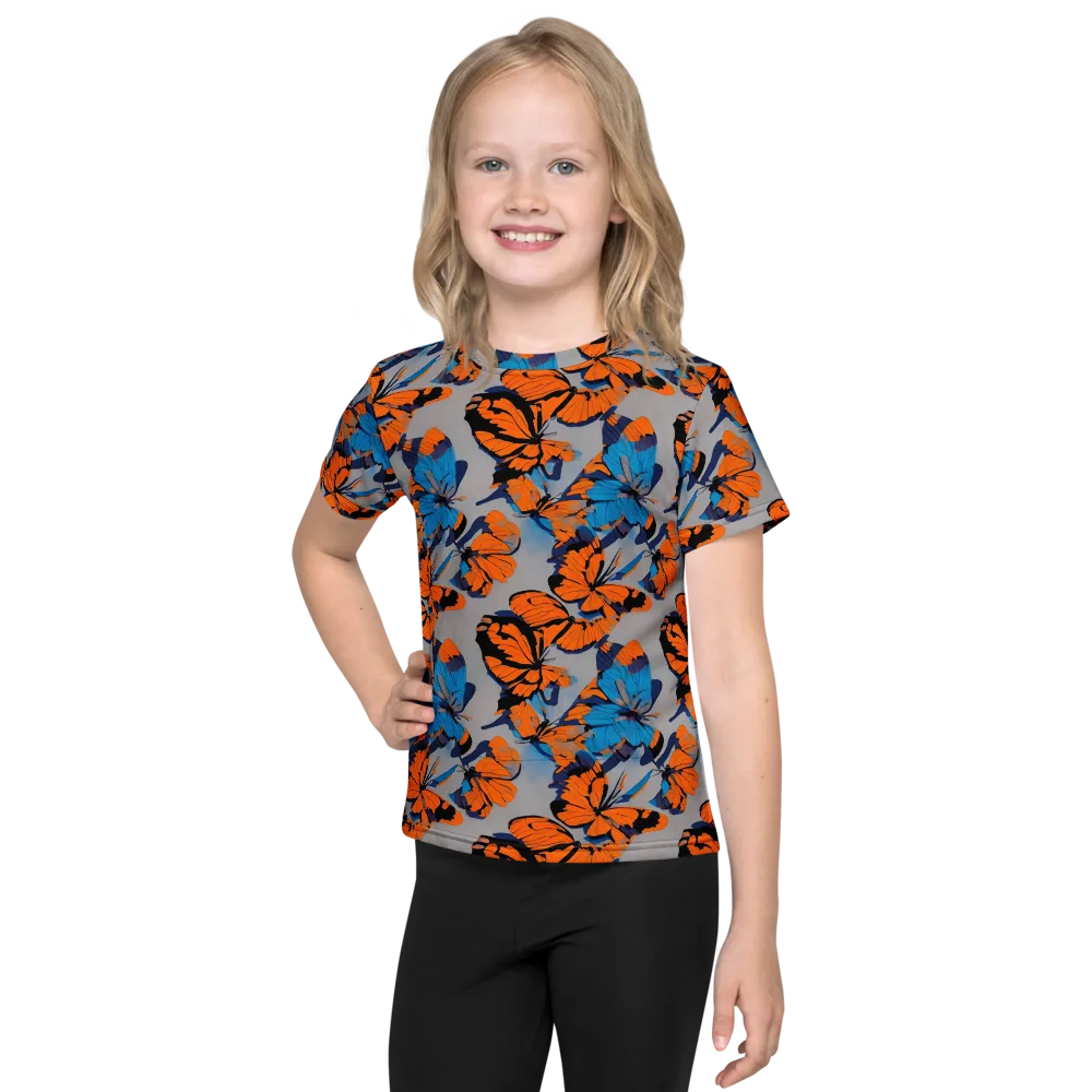 Flutter Wave on Kids Crew Neck T-Shirt — Front
