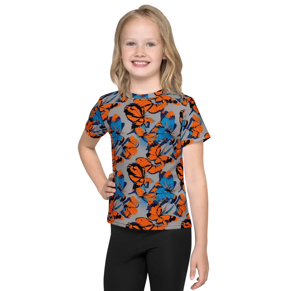 Flutter Wave on Kids Crew Neck T-Shirt — Front