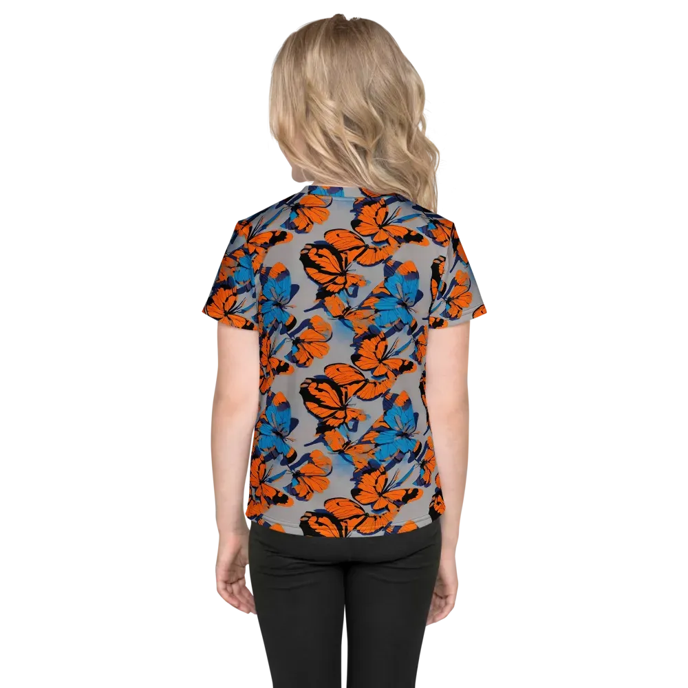 Flutter Wave on Kids Crew Neck T-Shirt — Back