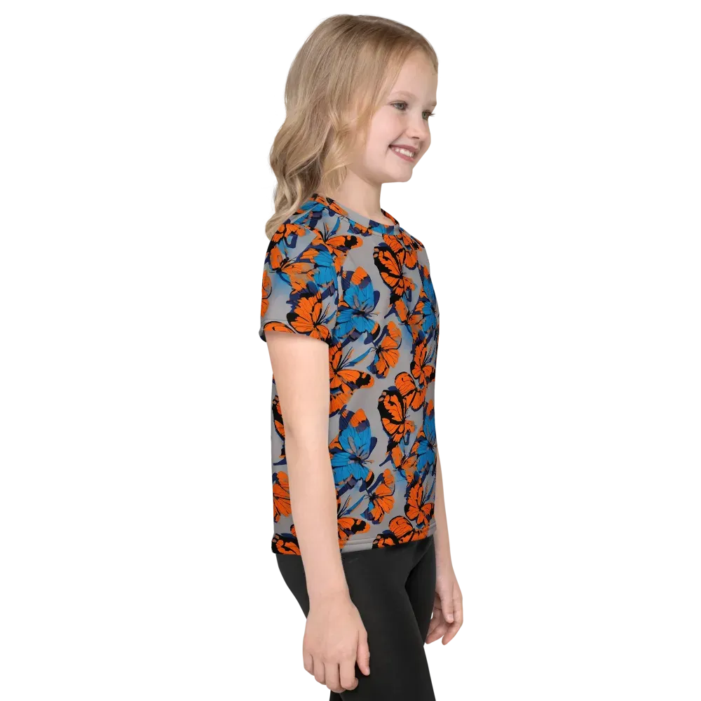 Flutter Wave on Kids Crew Neck T-Shirt — Right