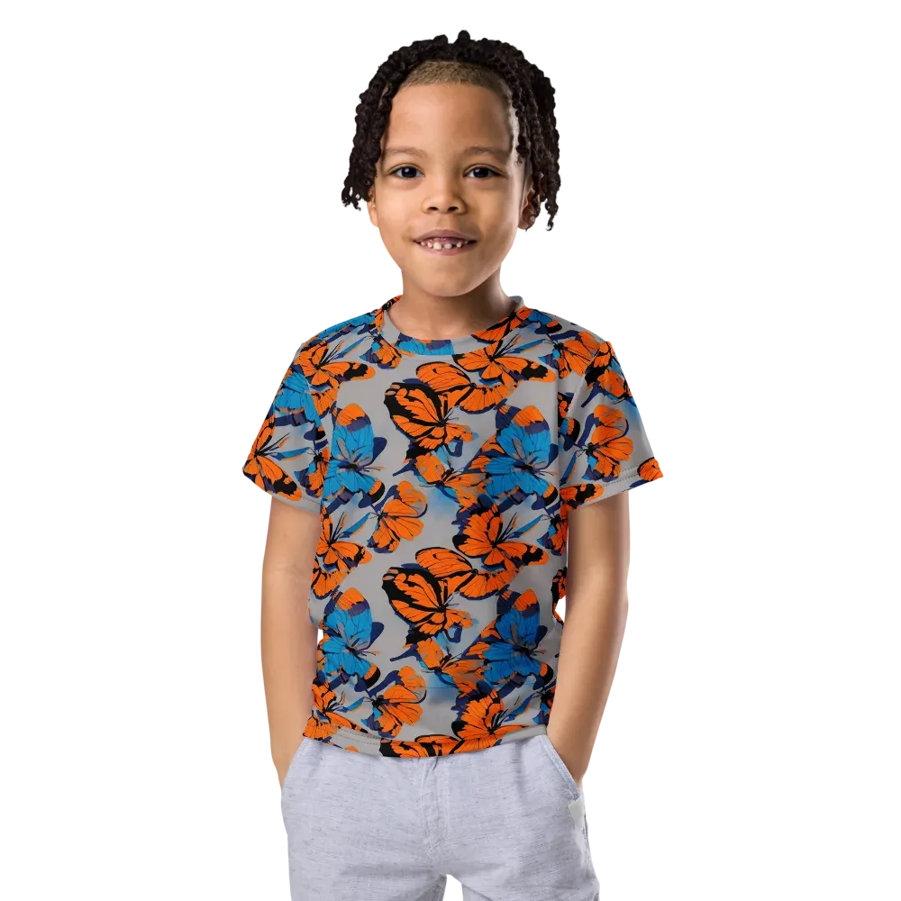 Flutter Wave on Kids Crew Neck T-Shirt — Front
