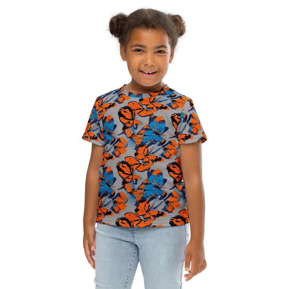 Flutter Wave on Kids Crew Neck T-Shirt — Front