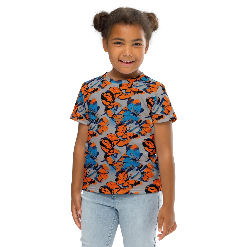 Flutter Wave on Kids Crew Neck T-Shirt — Front
