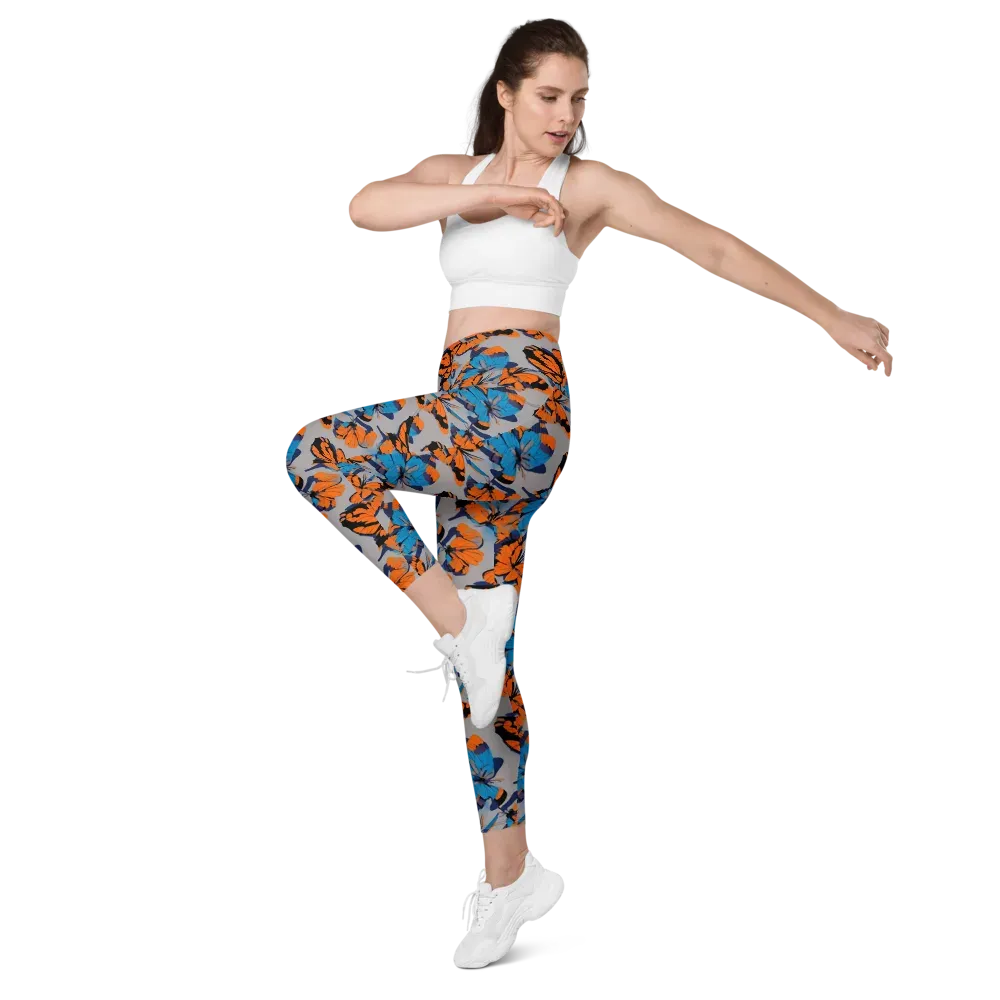 Flutter Wave on Leggings with Pockets — Left Front