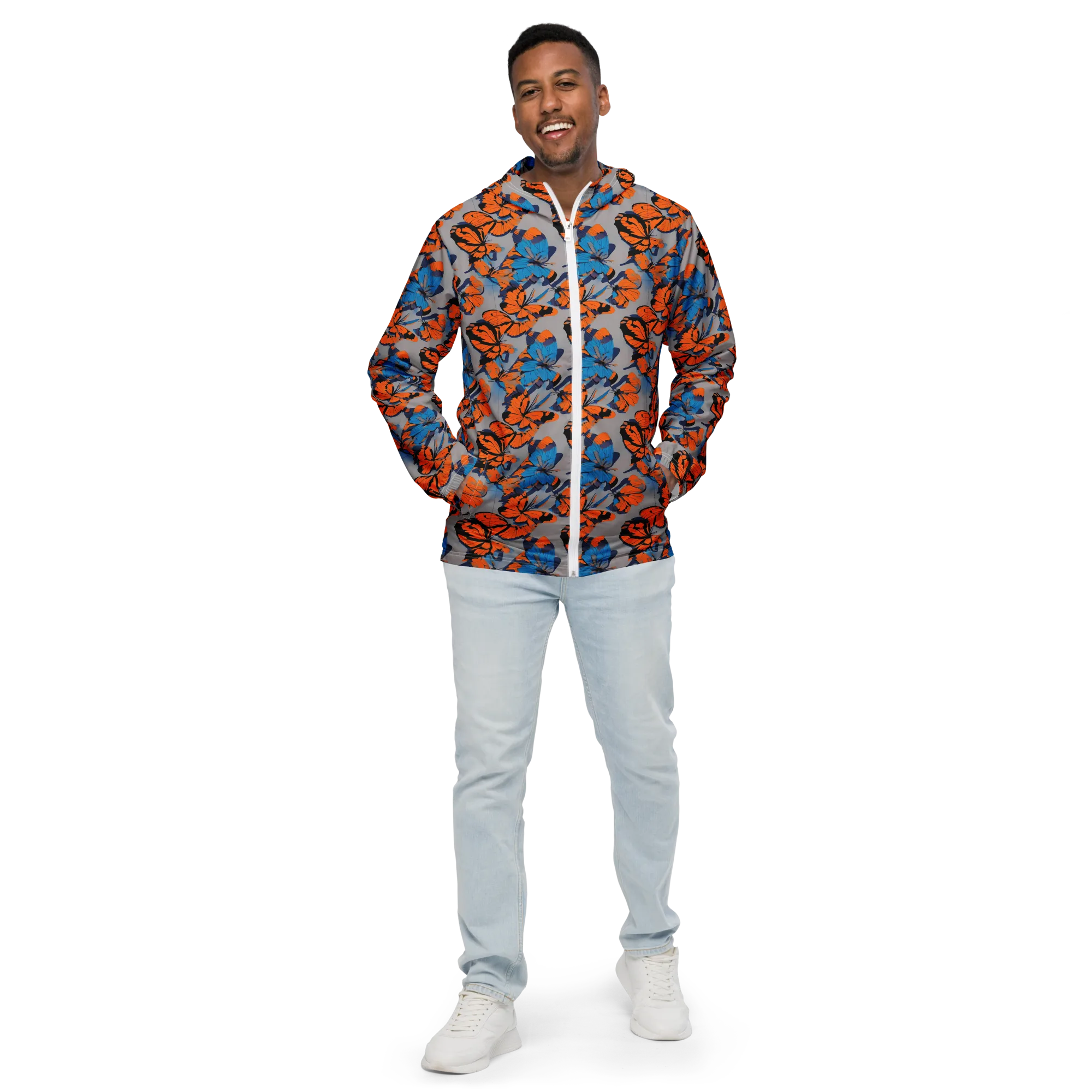 Flutter Wave on Men's Windbreaker — Front