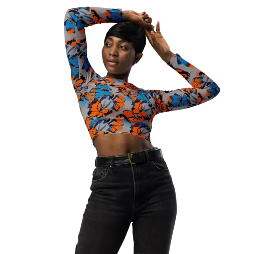 Flutter Wave on a Long Sleeve Crop Top