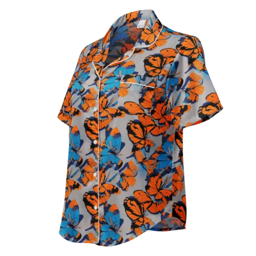 Flutter Wave on a Women's Short Sleeve Pajama Top