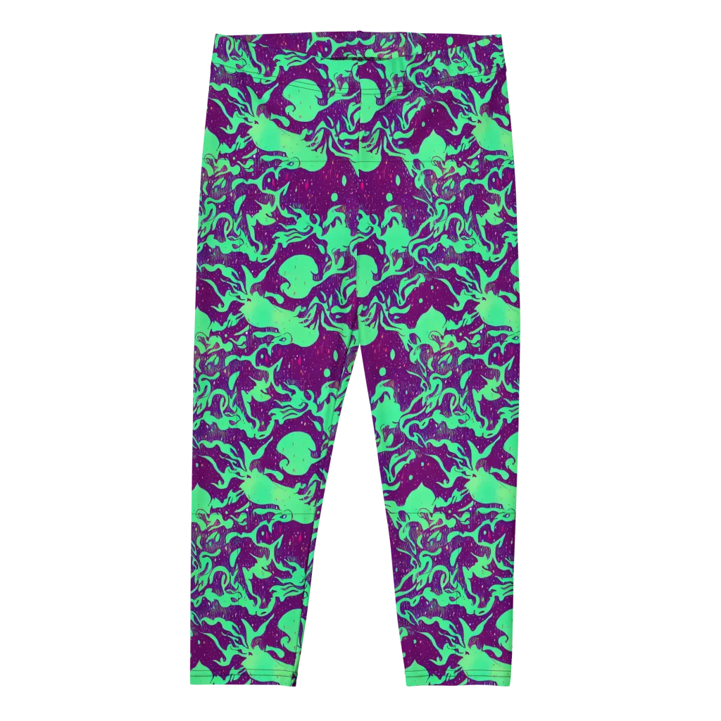 Alien Ripples on Capri Leggings — Front