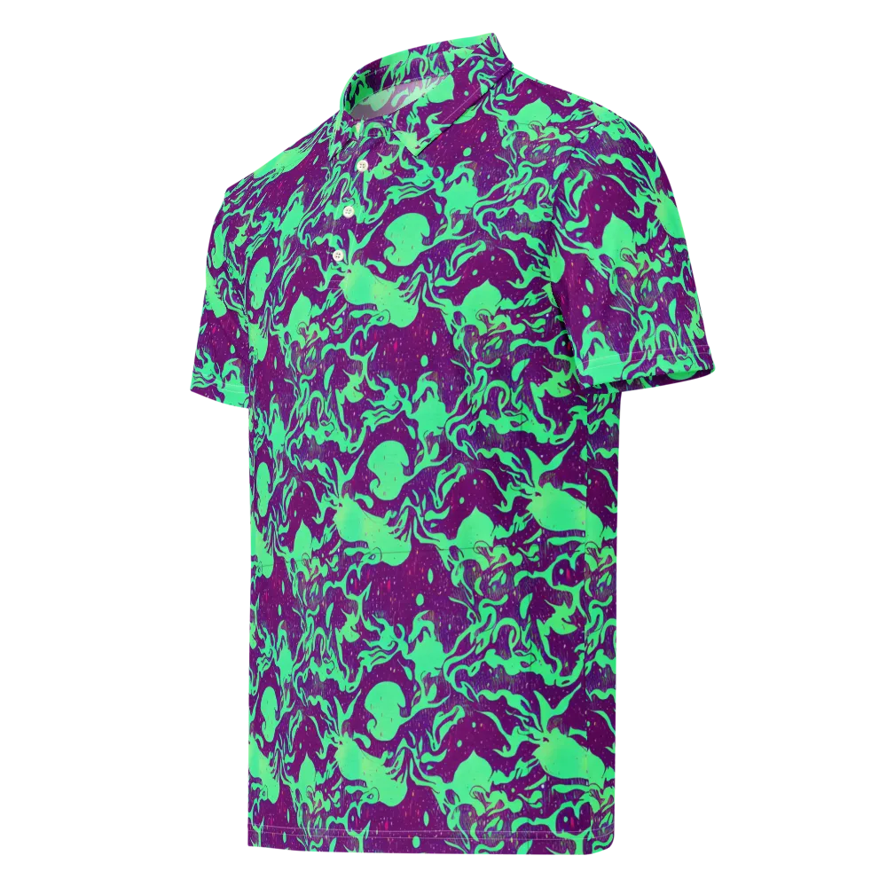 Alien Ripples on Men's Slim Fit Polo Shirt — Left Front