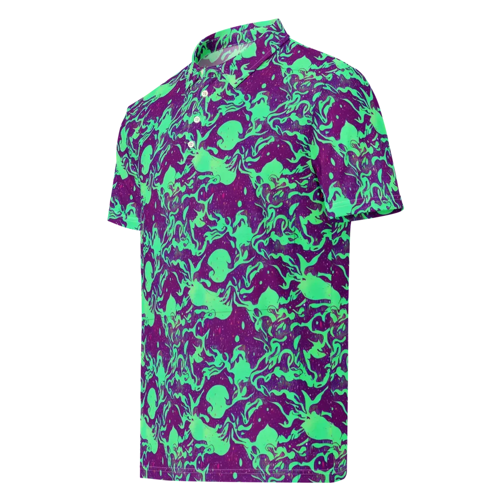 Alien Ripples on Men's Slim Fit Polo Shirt — Left Front