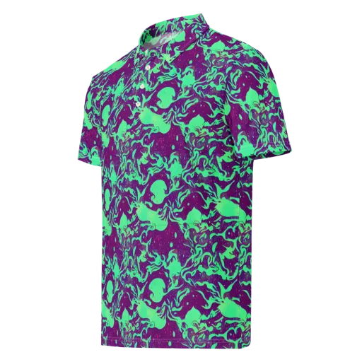 Alien Ripples on a Men's Slim Fit Polo Shirt