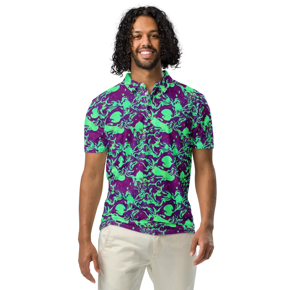 Alien Ripples on Men's Slim Fit Polo Shirt — Front