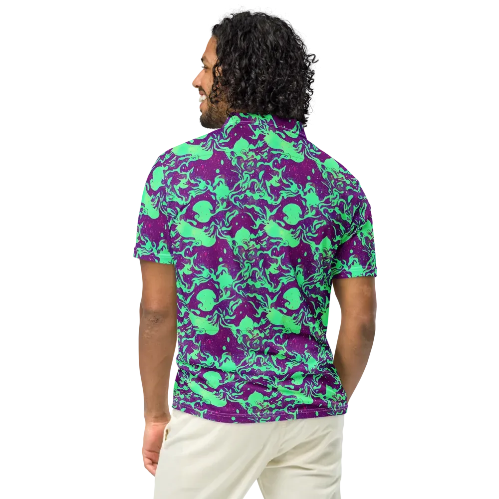 Alien Ripples on Men's Slim Fit Polo Shirt — Back