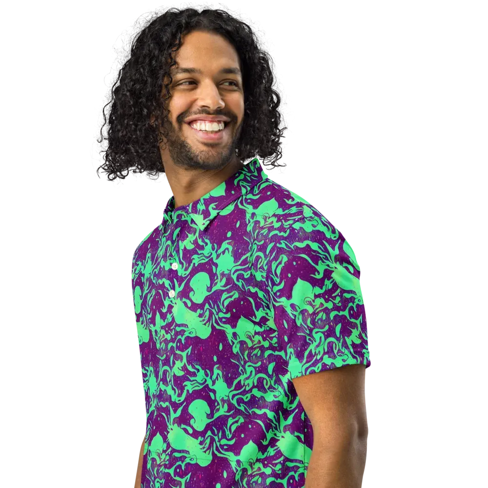 Alien Ripples on Men's Slim Fit Polo Shirt — Left Front