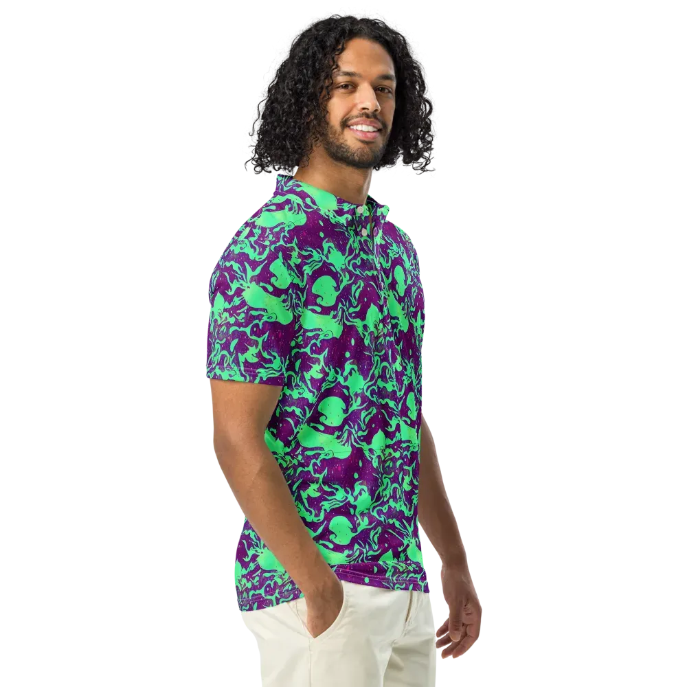 Alien Ripples on Men's Slim Fit Polo Shirt — Right Front