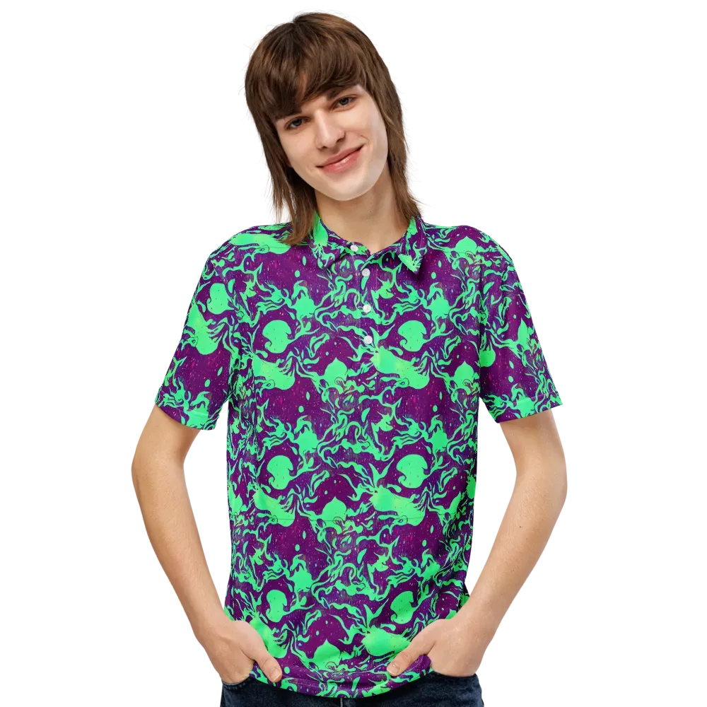 Alien Ripples on Men's Slim Fit Polo Shirt — Front